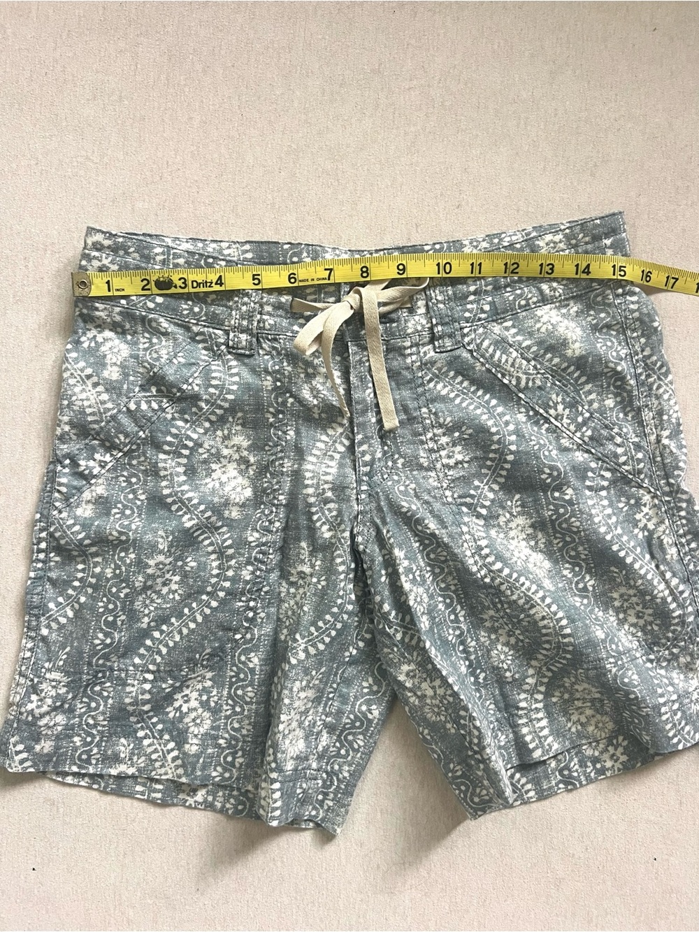 Patagonia Casual Hemp and Organic Cotton Blue Printed Women’s Shorts - Picture 7 of 7